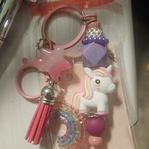 Unicorn and Rainbow Keychain Set - Pink and Purple